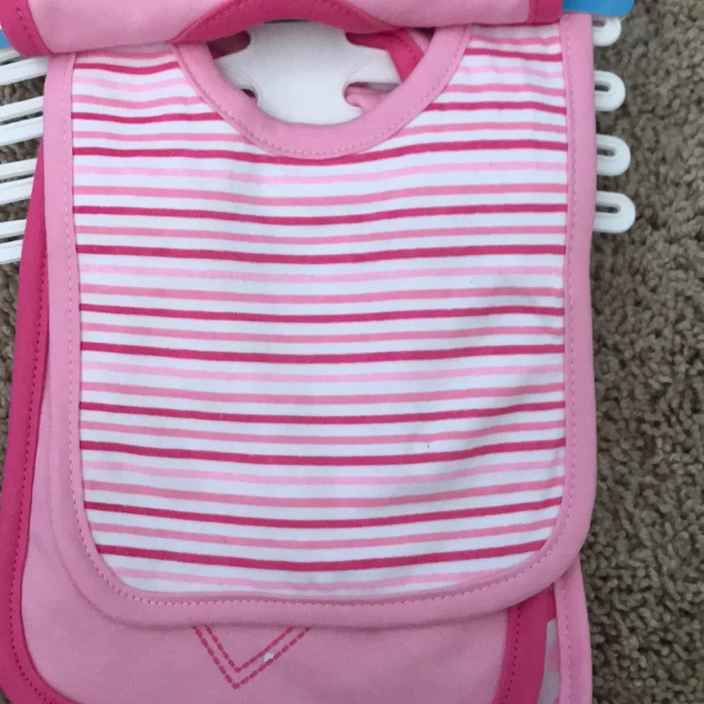 NWT pink baby bibs